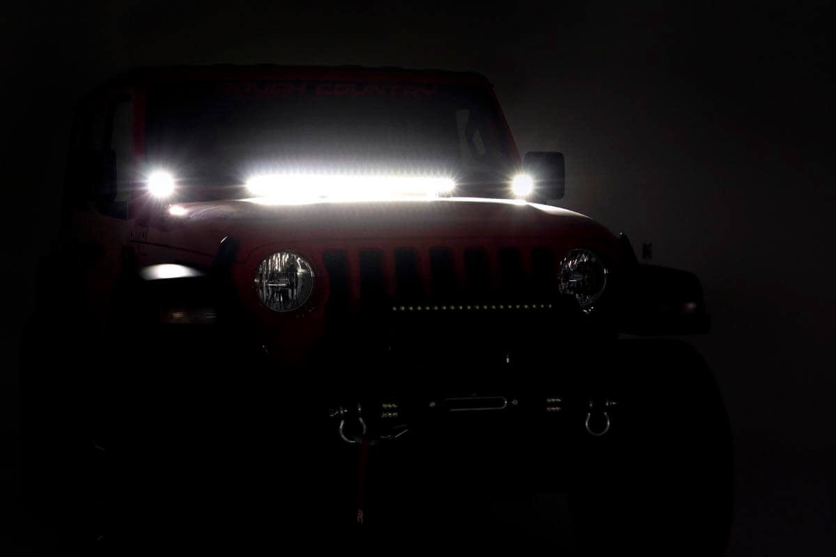 LED Light Kit | Hinge Mount | 2&quot; Black Pair | White DRL | Jeep Gladiator JT/Wrangler JL (18-24)