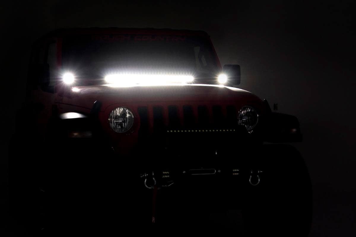 LED Light Kit | Hinge Mount | 2&quot; Black Pair | Amber DRL | Jeep Gladiator JT/Wrangler JL (18-24)