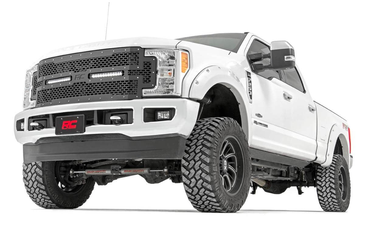 Mesh Grille | 12&quot; Dual Row LED | Black | Ford F-250/F-350 Super Duty (17-19)