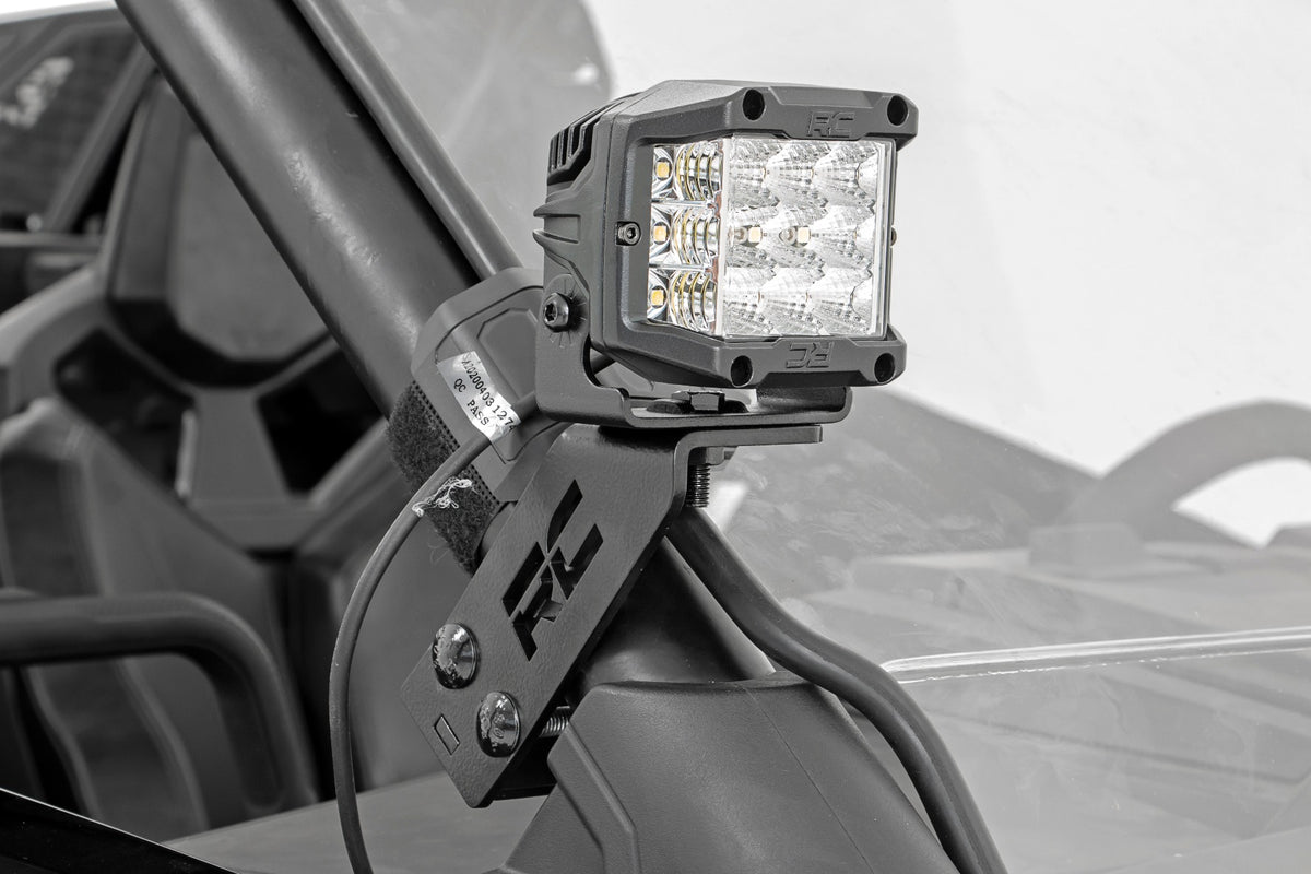 LED Light Kit | &quot;A&quot; Pillar Mount | 2&quot; Black Pair | Spot | Polaris RZR PRO XP 