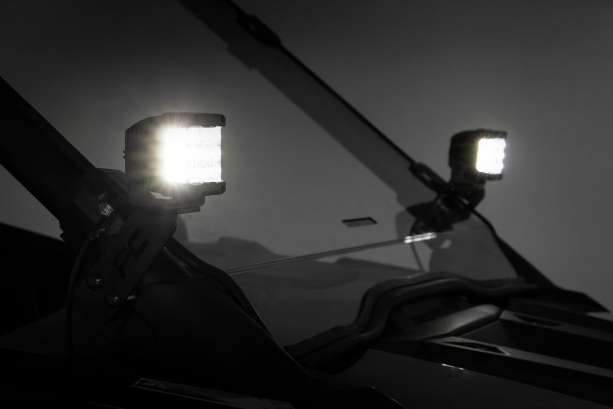 LED Light Kit | &quot;A&quot; Pillar Mount | 2&quot; Black Pair | Spot | Polaris RZR PRO XP 