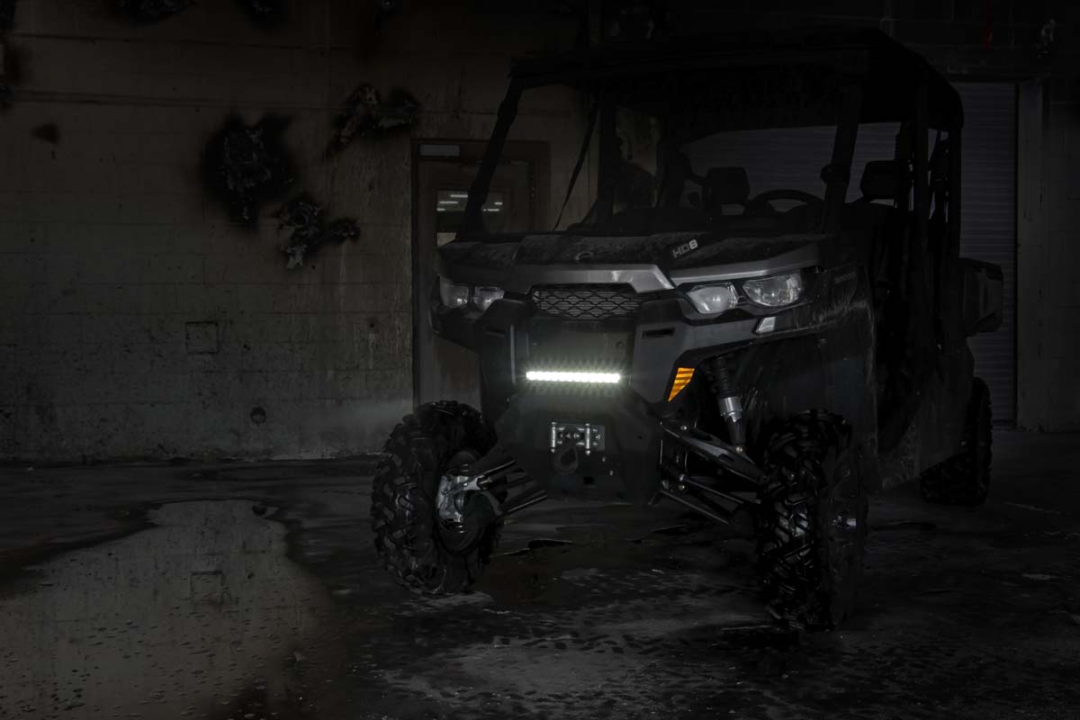 LED Light | Bumper Mount | 12&quot; Black Single Row | Can-Am Defender HD 8/HD 9/HD 10