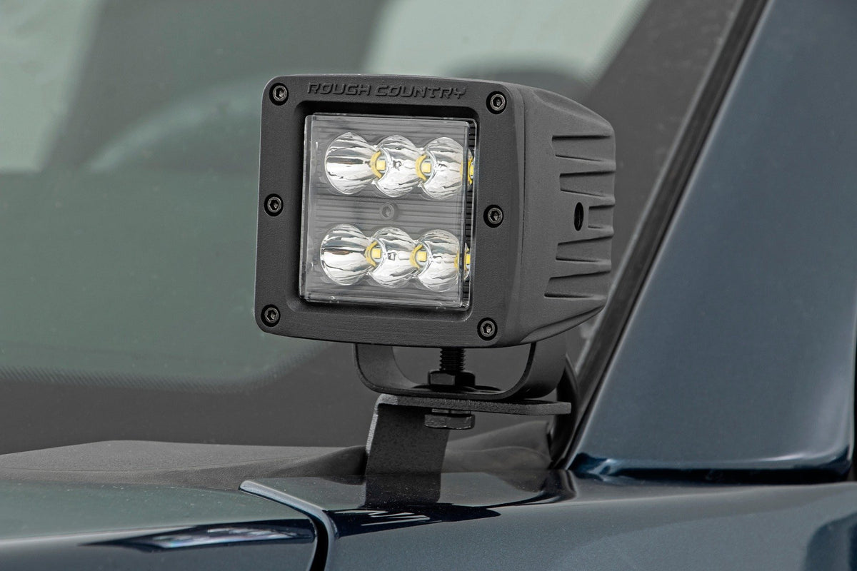 LED Light | Ditch Mount | 2&quot; Chrome Pair | Wide Angle | Ford F-150 (15-24)