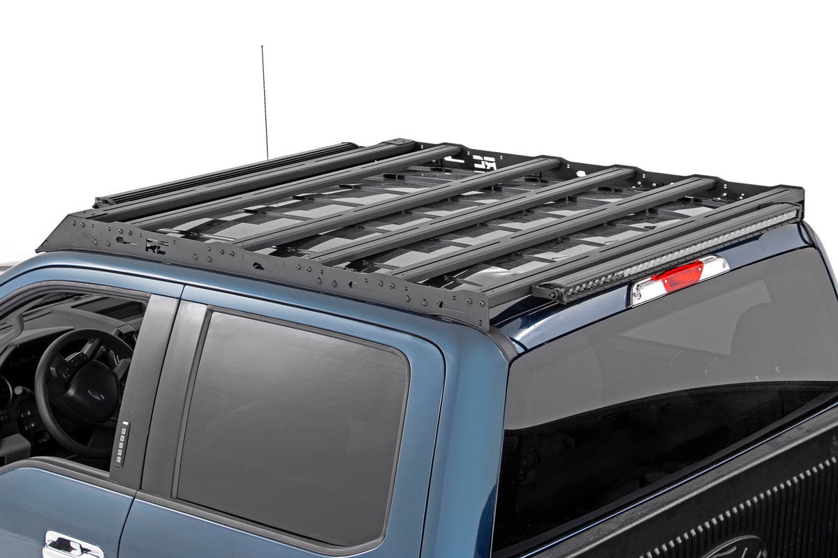 Roof Rack | FR &amp; RR 40 Inch Single Row BLK LEDs | Ford F-150 2WD/4WD (15-18)