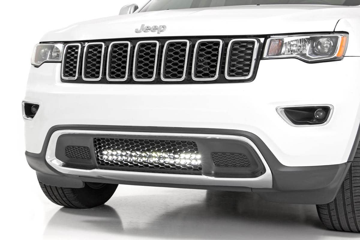 LED Light Kit | Bumper Mount | 20&quot; Black Dual Row| Amber DRL | Jeep Grand Cherokee WK2 (11-20)
