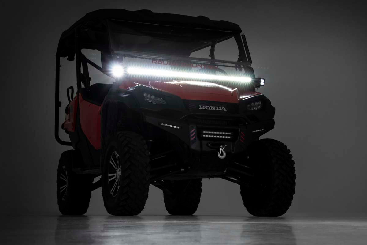 LED Light Kit | Cage Mount | 50&quot; Black Single Row | White DRL | Honda Pioneer (16-22)