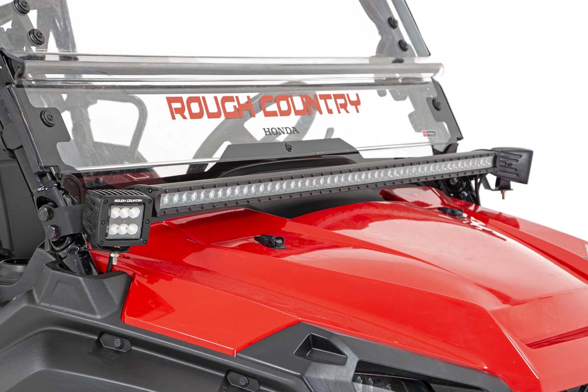 LED Light Kit | Cage Mount | 50&quot; Black Single Row | White DRL | Honda Pioneer (16-22)