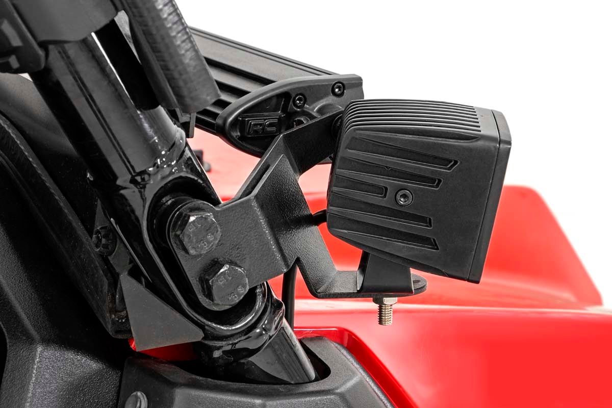 LED Light | Cage Mount | 2&quot; Black Pair | White DRL | Honda Pioneer 1000/1000-5