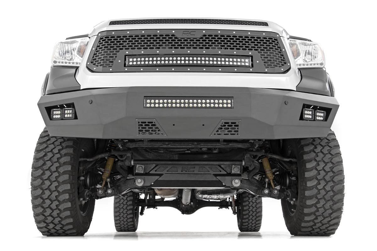 Rough Country - Mesh Grille - 30" Dual Row LED - Black - Amber DRL - Toyota Tundra (14-17) - 70224 for 2014-2017 Toyota Tundr