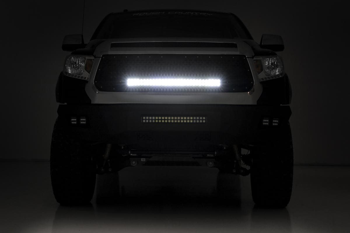 Mesh Grille | 30&quot; Dual Row LED | Black | White DRL | Toyota Tundra (14-17)