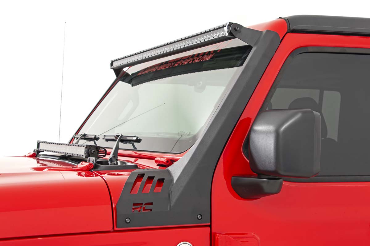 LED Light Kit | Windshield Mount | 50&quot; BLK Dual Row | Jeep Gladiator JT/Wrangler JL (18-24)