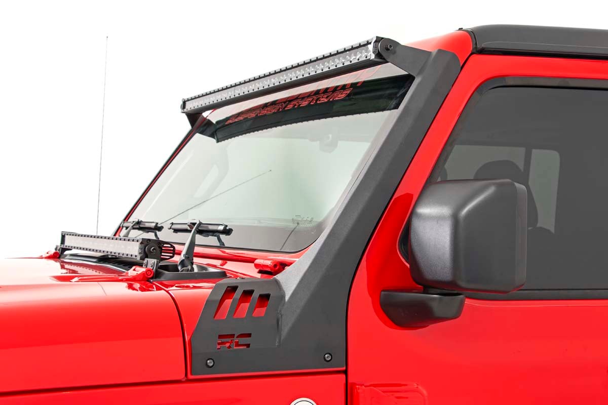 LED Light Kit | Windshield | 50&quot; BLK Dual Row | Amber DRL | Jeep Gladiator JT/Wrangler JL (18-24)