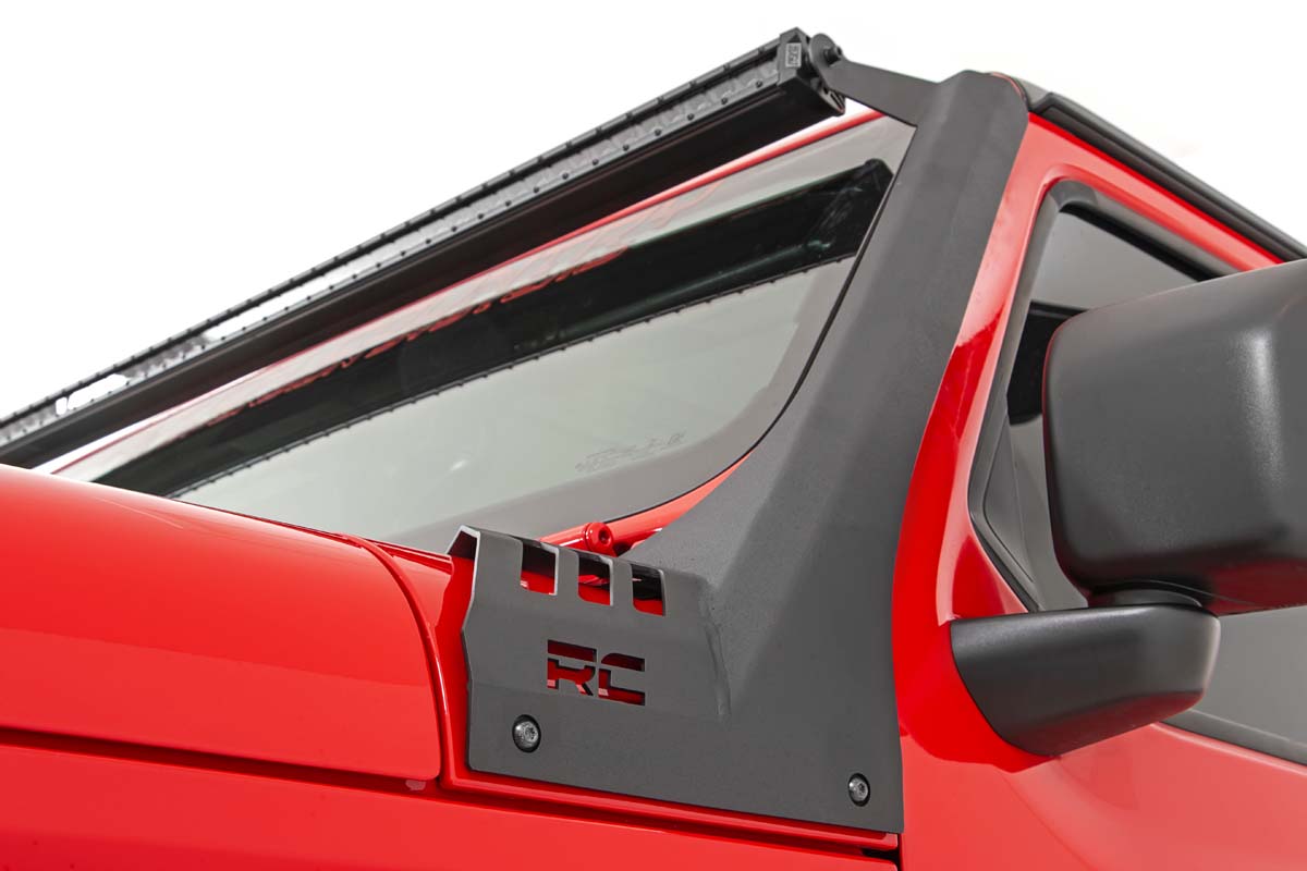 LED Light Kit | Windshield | 50&quot; BLK Dual Row | Amber DRL | Jeep Gladiator JT/Wrangler JL (18-24)
