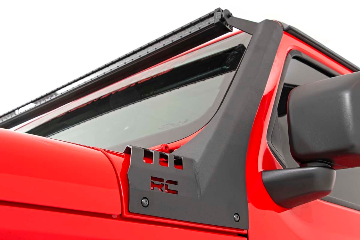 LED Light Kit | Windshield | 50&quot; BLK Single Row | WHT DRL | Jeep Gladiator JT/Wrangler JL (18-24)