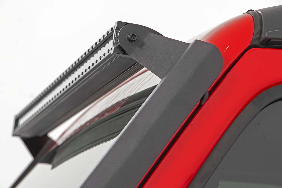 LED Light Kit | Windshield Mount | 50&quot; BLK Dual Row | Jeep Gladiator JT/Wrangler JL (18-24)