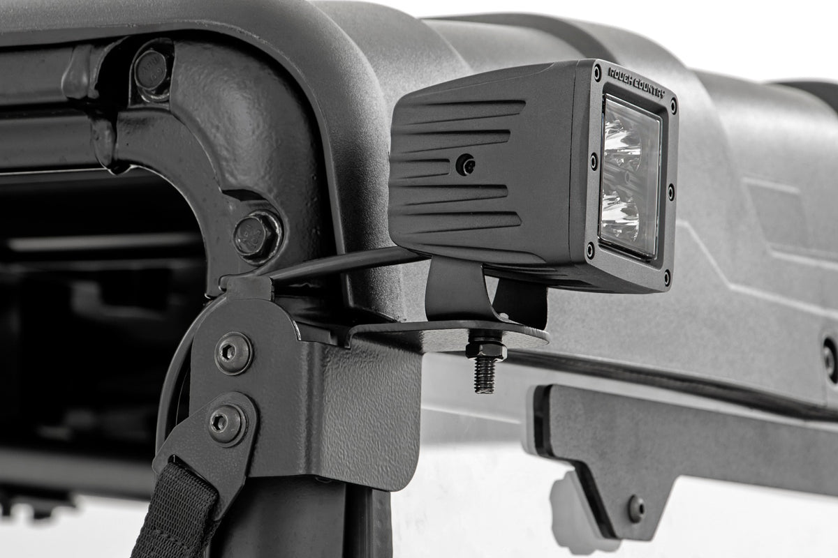 Rough Country - LED Light Kit - Rear Mount - 2" Black Pair - Flood - Polaris Ranger XP 1000 - 93083 for 2020-2023 Polaris Ran