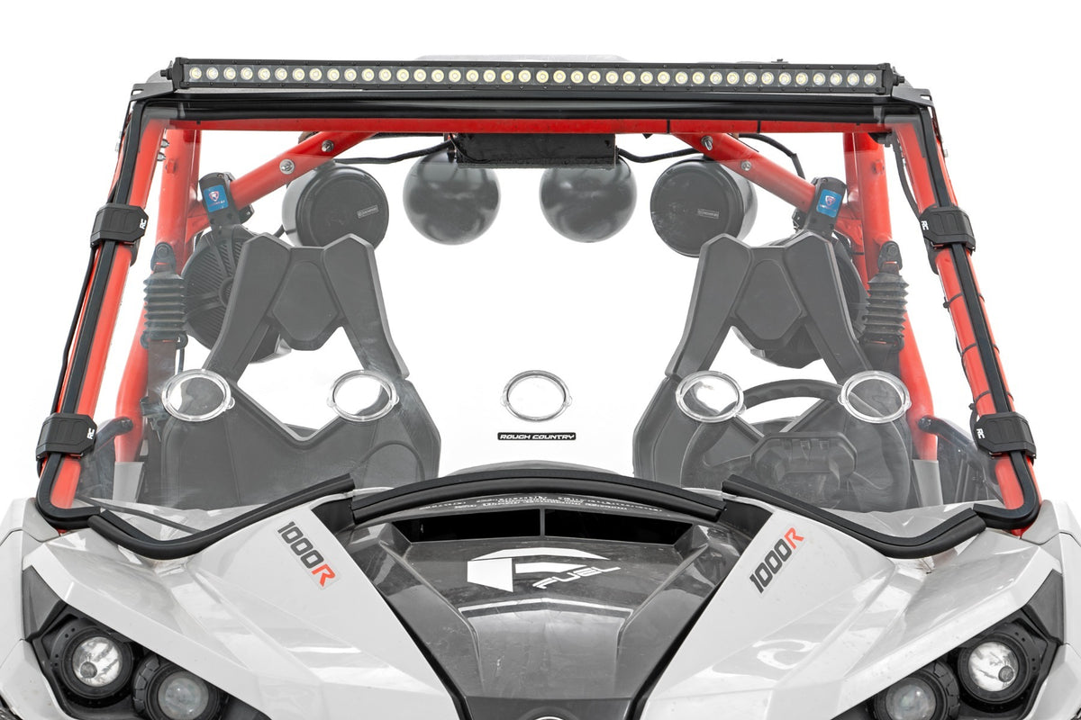 Rough Country - LED Light Kit - Front Mount - 40" Black Dual Row - White DRL - Can-Am Commander Max 1000 - 97037 for 2011-201