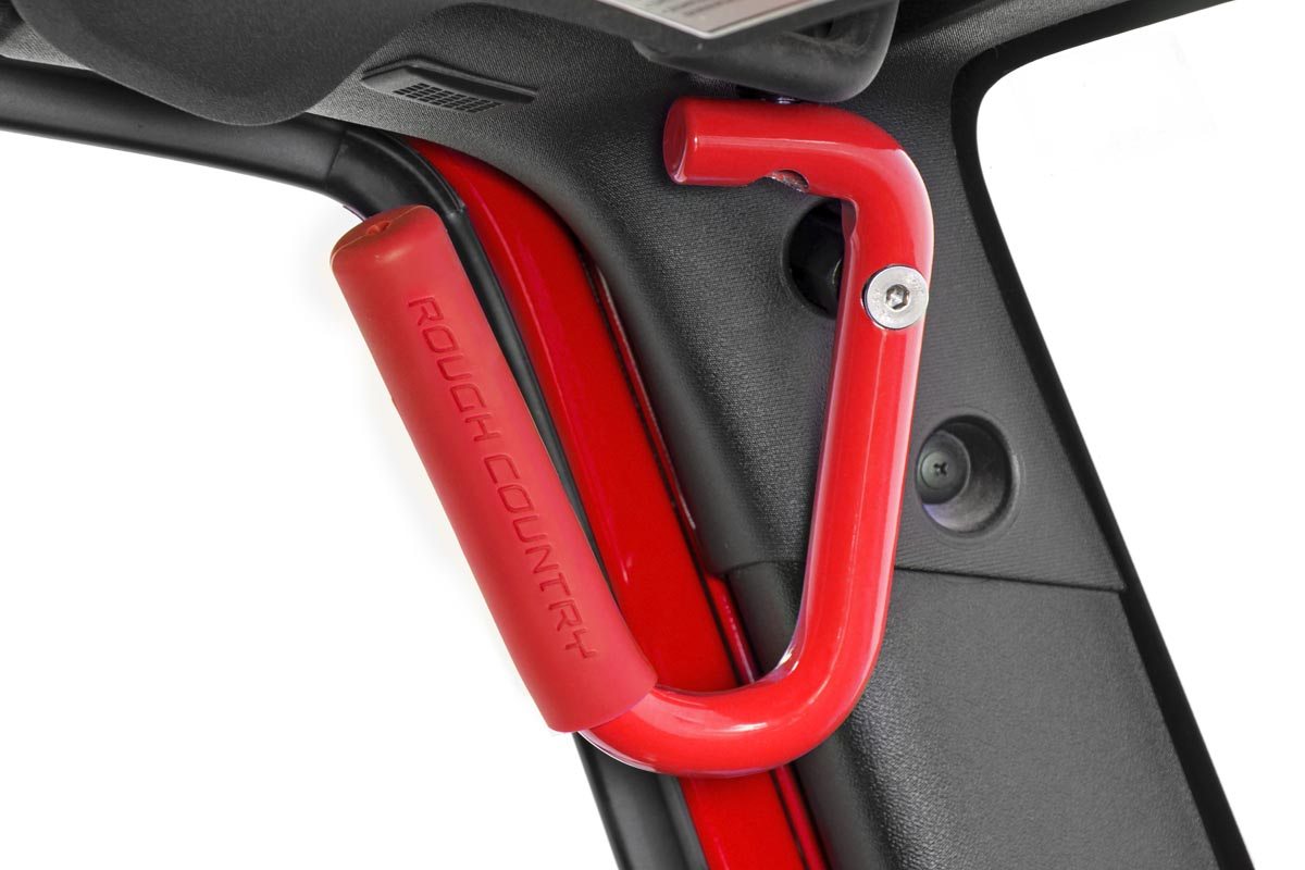 Grab Handles | Steel | FR &amp; RR | Red | Jeep Wrangler JK/Wrangler Unlimited (07-18)