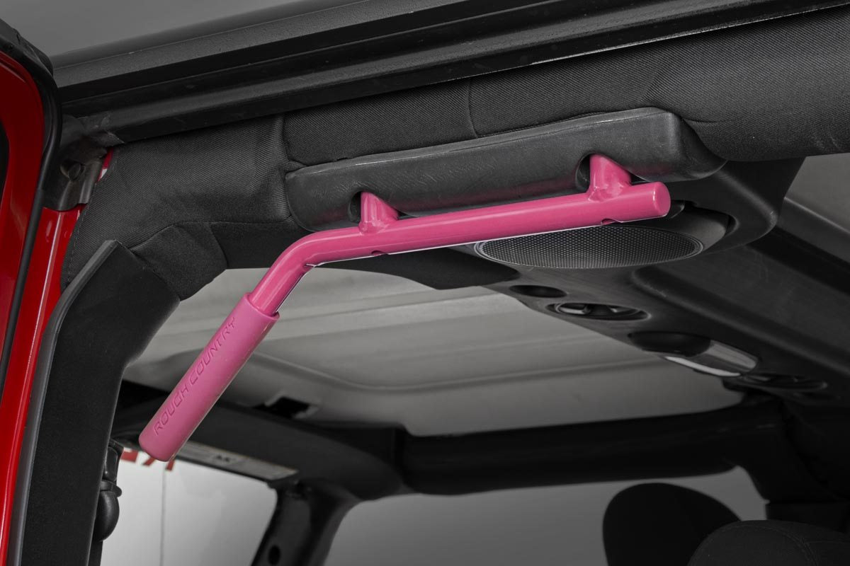 Grab Handles | Steel | FR &amp; RR | Pink | Jeep Wrangler JK  (07-18)