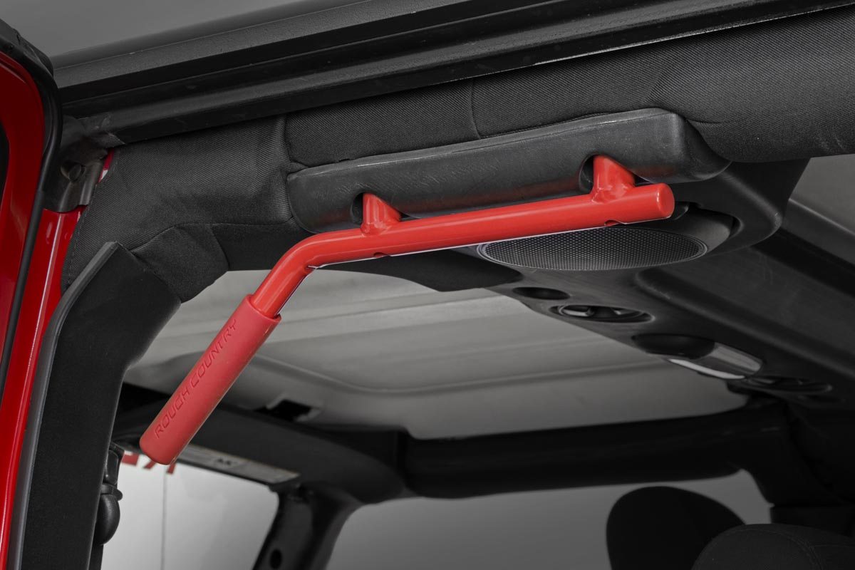 Grab Handles | Steel | FR &amp; RR | Red | Jeep Wrangler JK/Wrangler Unlimited (07-18)