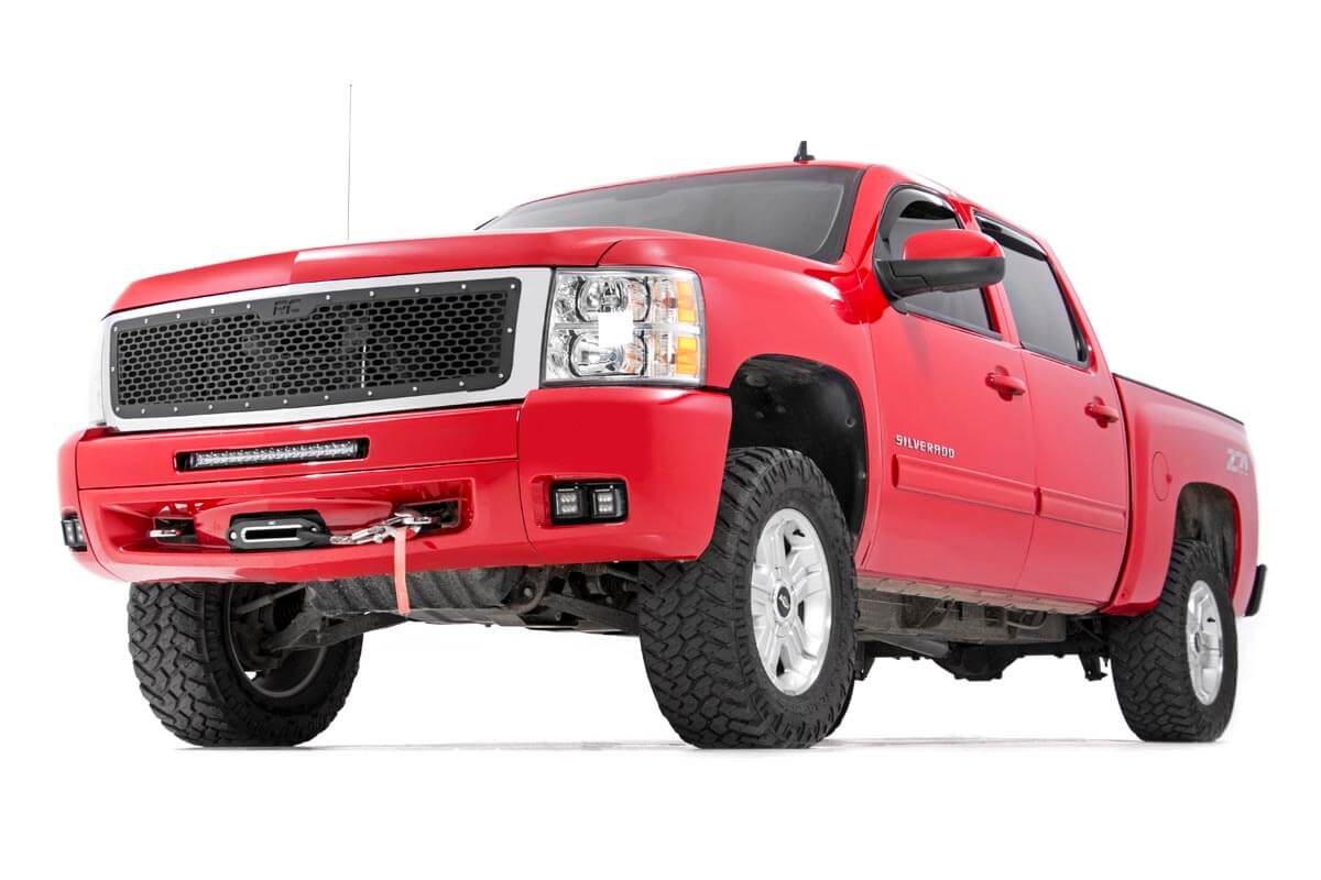 LED Light Kit | Fog | 2&quot; Black Pairs x2 | White DRL | Chevy Silverado 1500/2500HD/3500HD 2WD/4WD