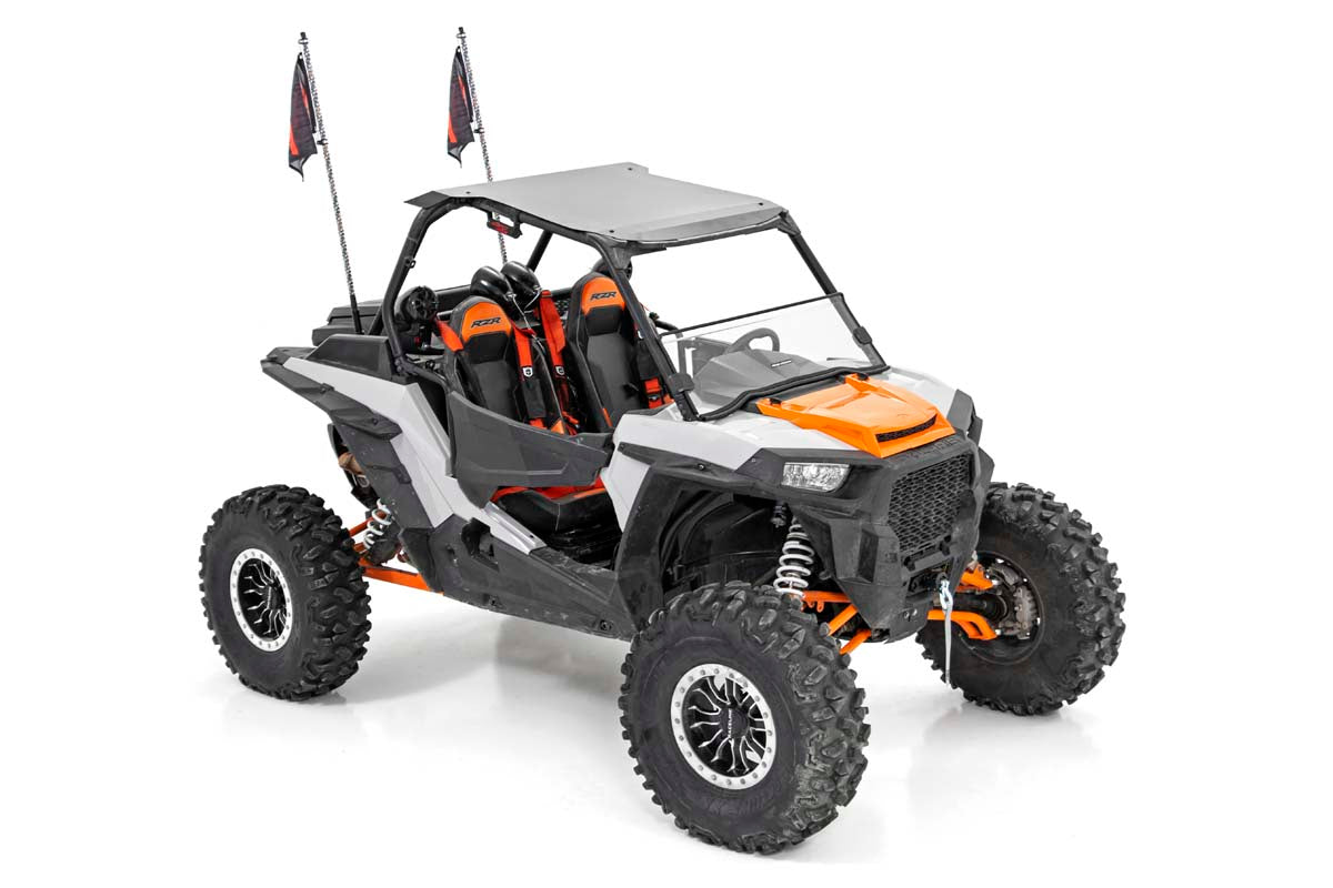 Whip Mount | Cage | 4&#39; Multl-Color LED Whip Pair | Polaris RZR