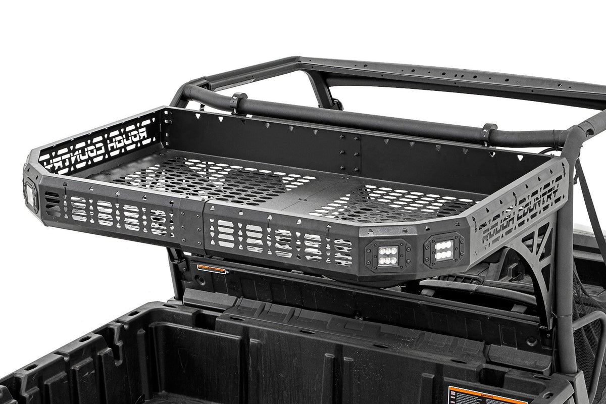 Rough Country - Cargo Rack - Dual 2" Black LED Pairs - Flush Mount - Polaris Ranger XP 1000 - 93057 for 2020-2023 Polaris Ran