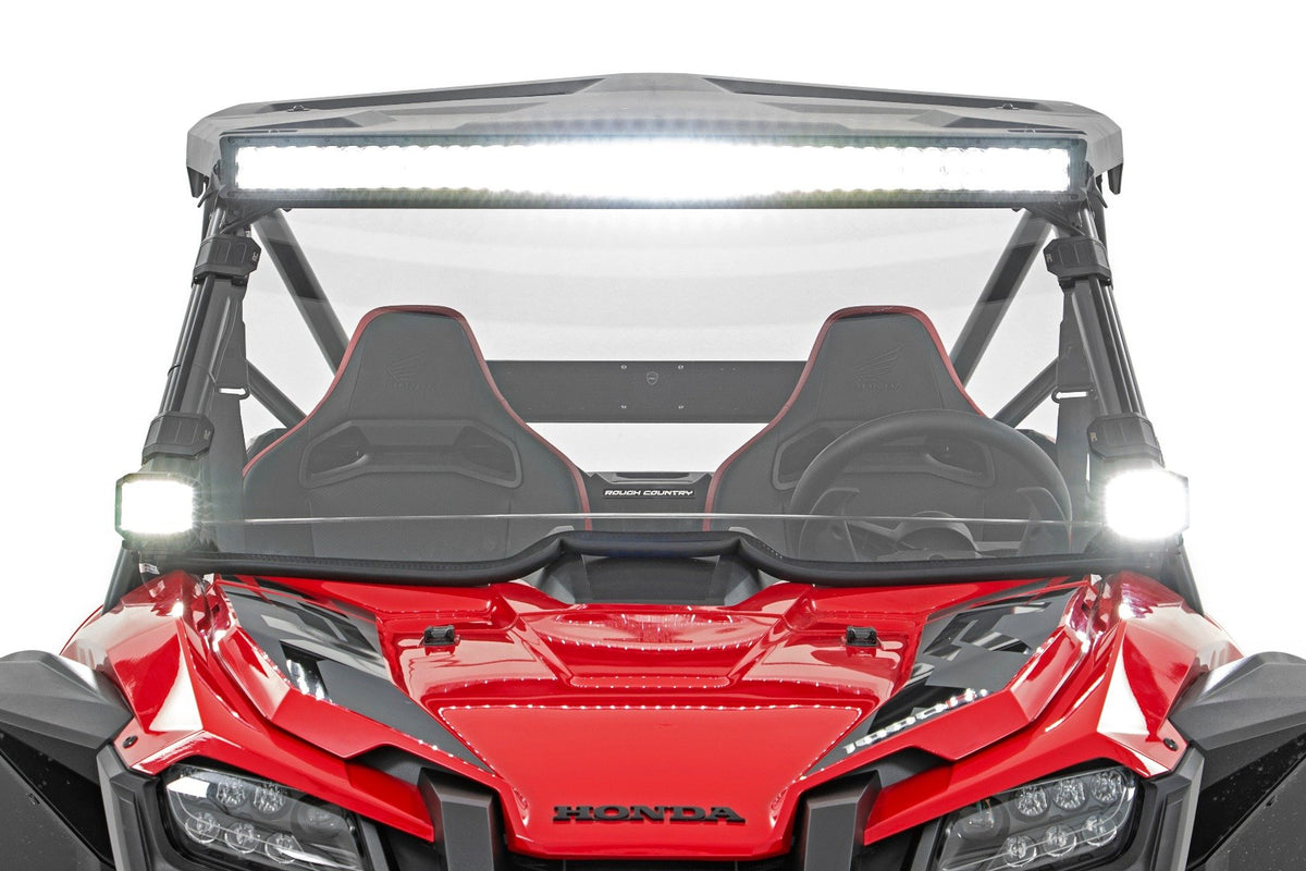LED Light | Front Mount | 40&quot; Chrome Dual Row | White DRL | Honda Talon 1000