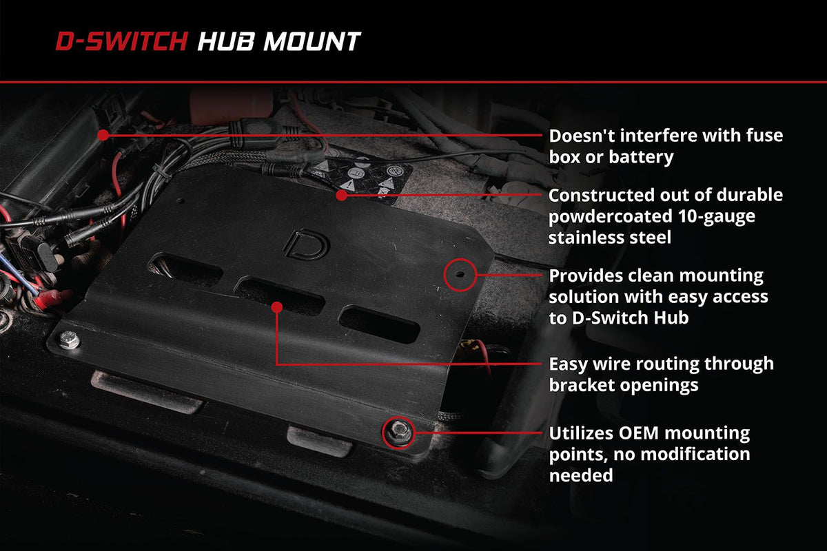 Diode Dynamics 18-25 Jeep Wrangler JL D-Switch Hub Mounting Kit - DD8571