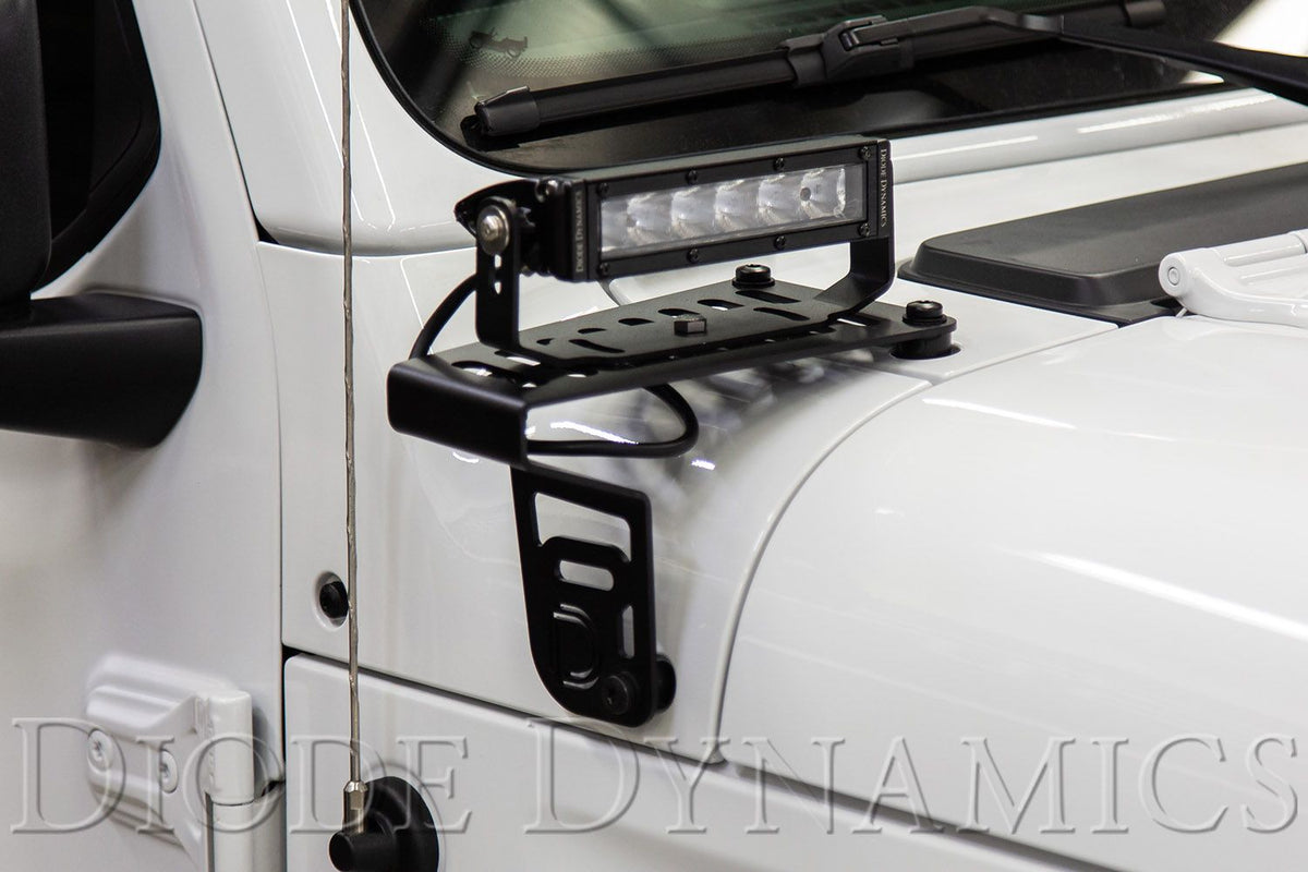 Diode Dynamics 18-21 Jeep JL Wrangler/Gladiator SS3 Cowl LED Bracket Kit - Yellow Pro - DD6556