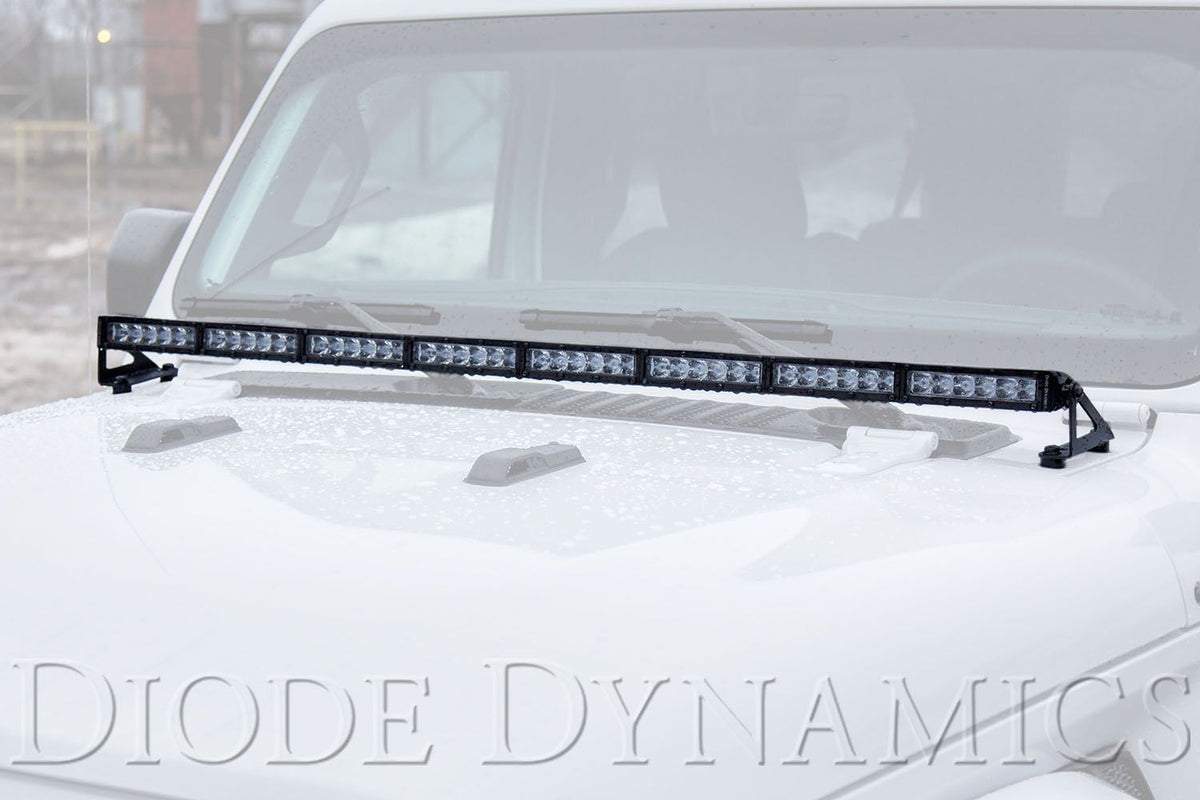 Diode Dynamics 18-21 Jeep JL Wrangler/Gladiator SS50 Hood LED Light Bar Kit - Amber Combo - DD6109