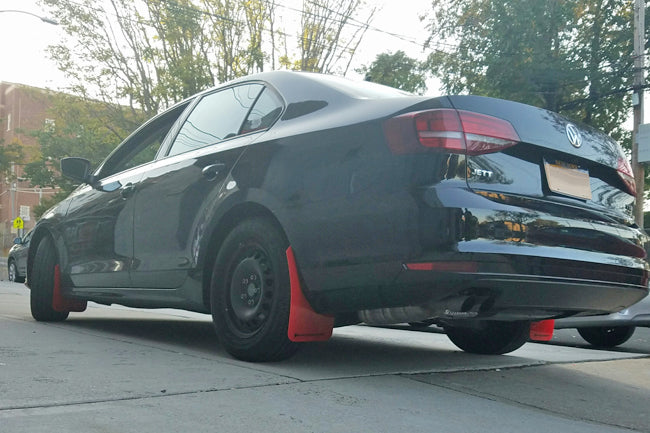 Rally Armor 15-18 VW Jetta Black UR Mud Flap w/ Grey Logo - MF42-UR-BLK/GRY