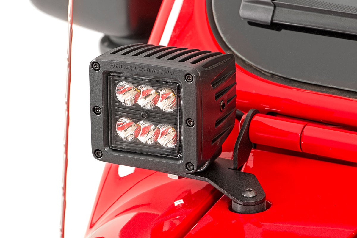 LED Light Kit | Hinge Mount | 2&quot; Black Pair | Amber DRL | Jeep Gladiator JT/Wrangler JL (18-24)