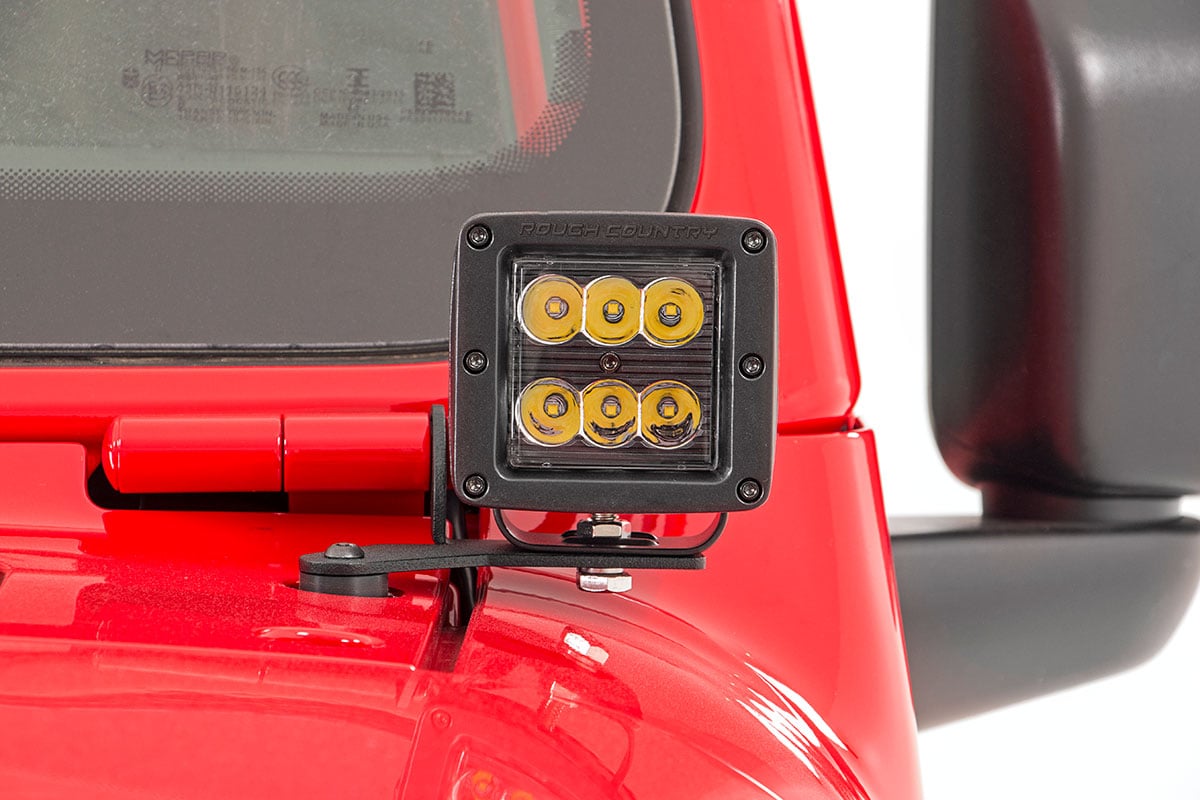 LED Light Kit | Hinge Mount | 2&quot; Black Pair | Amber DRL | Jeep Gladiator JT/Wrangler JL (18-24)