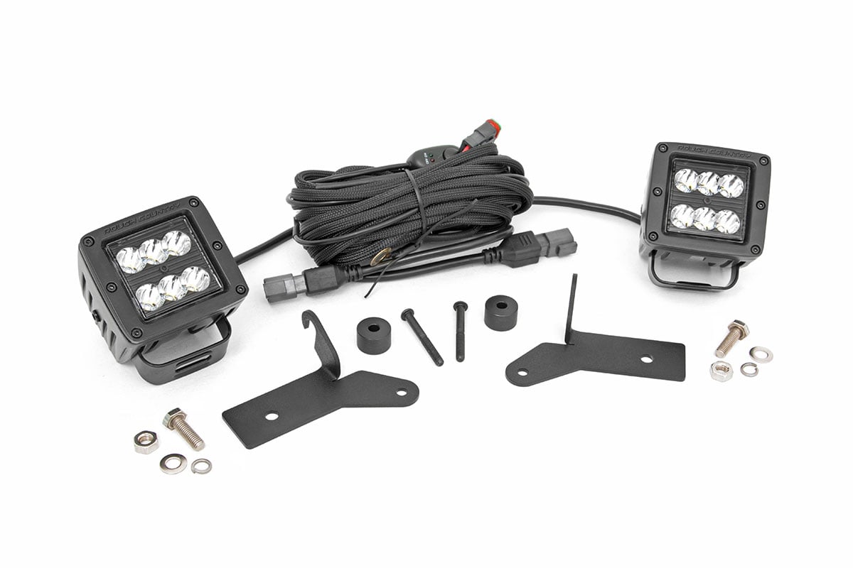 LED Light Kit | Hinge Mount | 2&quot; Black Pair | Jeep Gladiator JT/Wrangler JL (18-24)