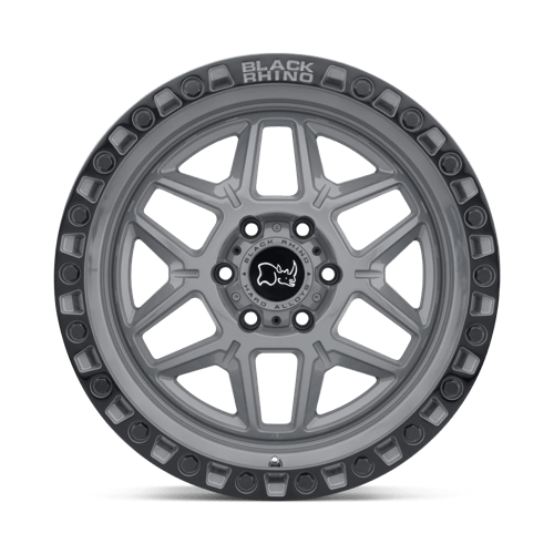 Black Rhino Hard Alloys Kelso 20X9 6X139.7 -12MM Battleship Gray W/ Black Ring
