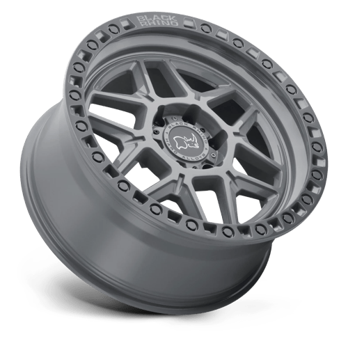 Black Rhino Hard Alloys Kelso 18X9 5X127 -18MM Battleship Gray W/ Black Ring