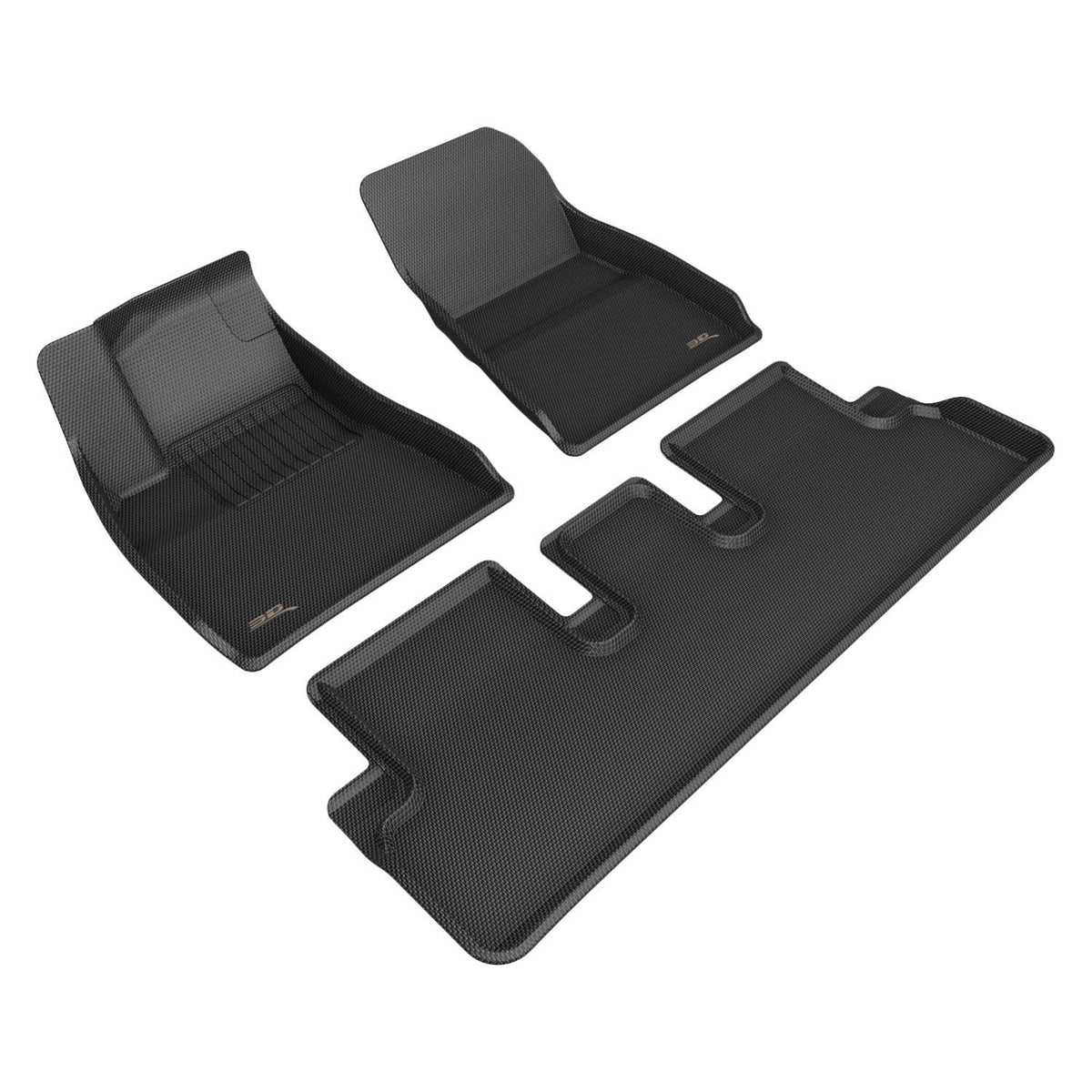 3D MAXpider 2024 Tesla Model 3 Kagu 1st &amp; 2nd Row Floormat - Black - L1TL06901509