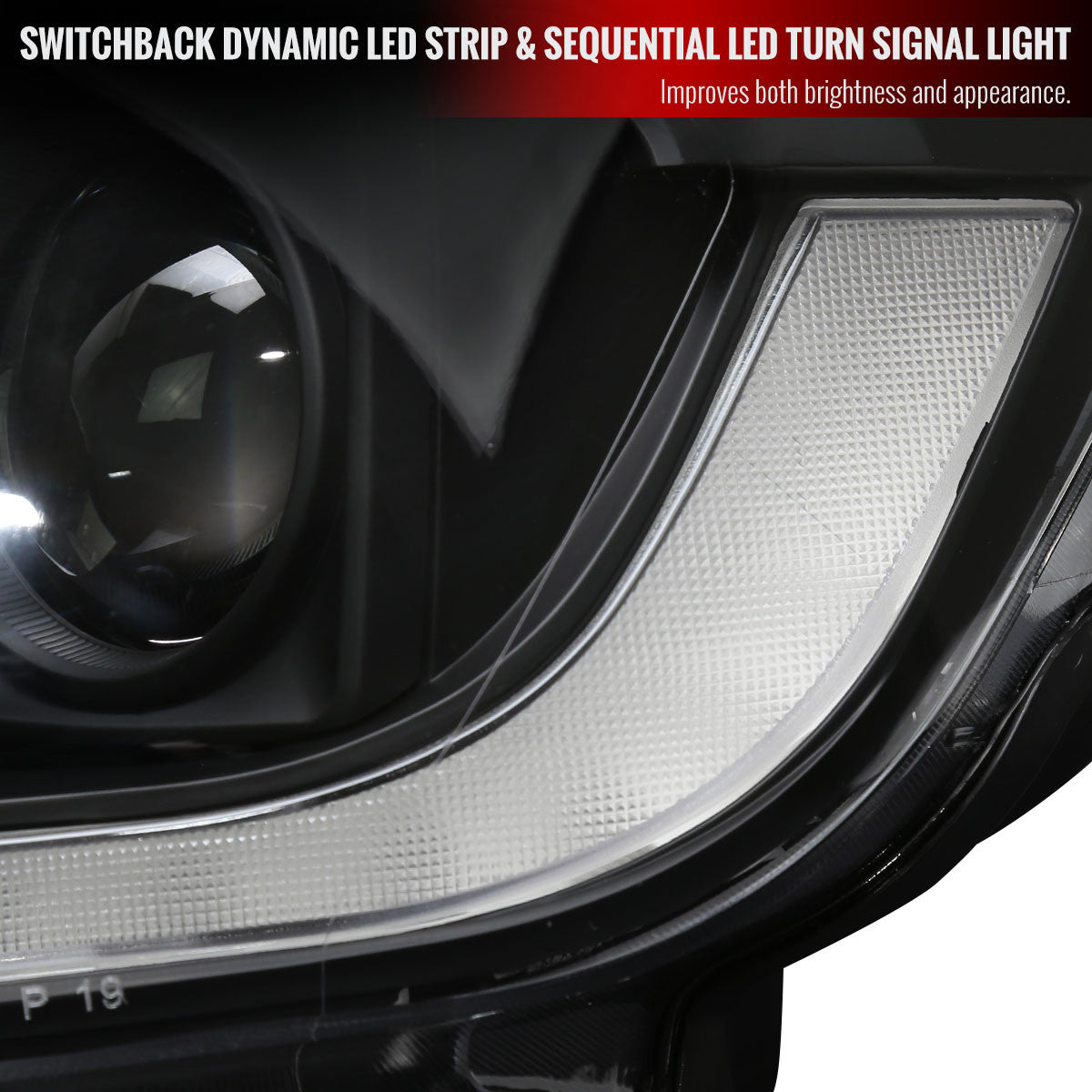 Spec-D Tuning - 2019-2022 Ford Ranger Switchback Sequential LED Bar Projector Headlights (Matte Black Housing/Clear Lens) - LHP-RAN19JM-SQ-RS