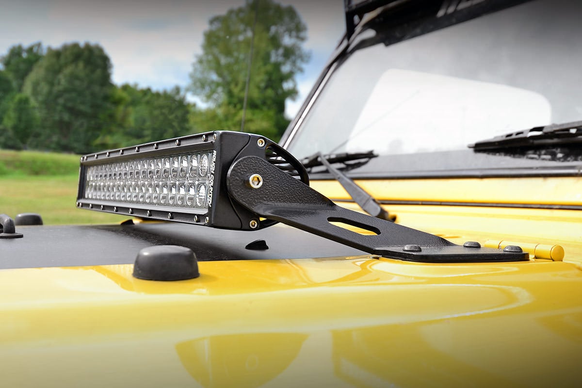 LED Light Mount | Hood | 20&quot; | Jeep Wrangler TJ (97-06)/Wrangler Unlimited (04-06) 
