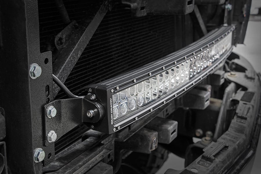 LED Light Kit | Behind Grille Mount | 30&quot; Black Dual Row | White DRL | Chevy Silverado 1500 (14-15)