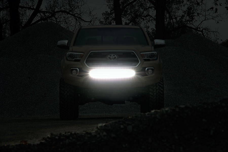 LED Light Kit | Lower Grille Mount | 30&quot; Black Single Row | White DRL | Toyota Tacoma (16-23)