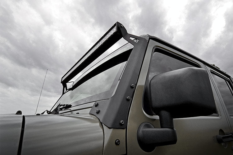 LED Light Mounts | Upper Windshield | 50&quot; | Jeep Wrangler JK/Wrangler Unlimited (07-18)