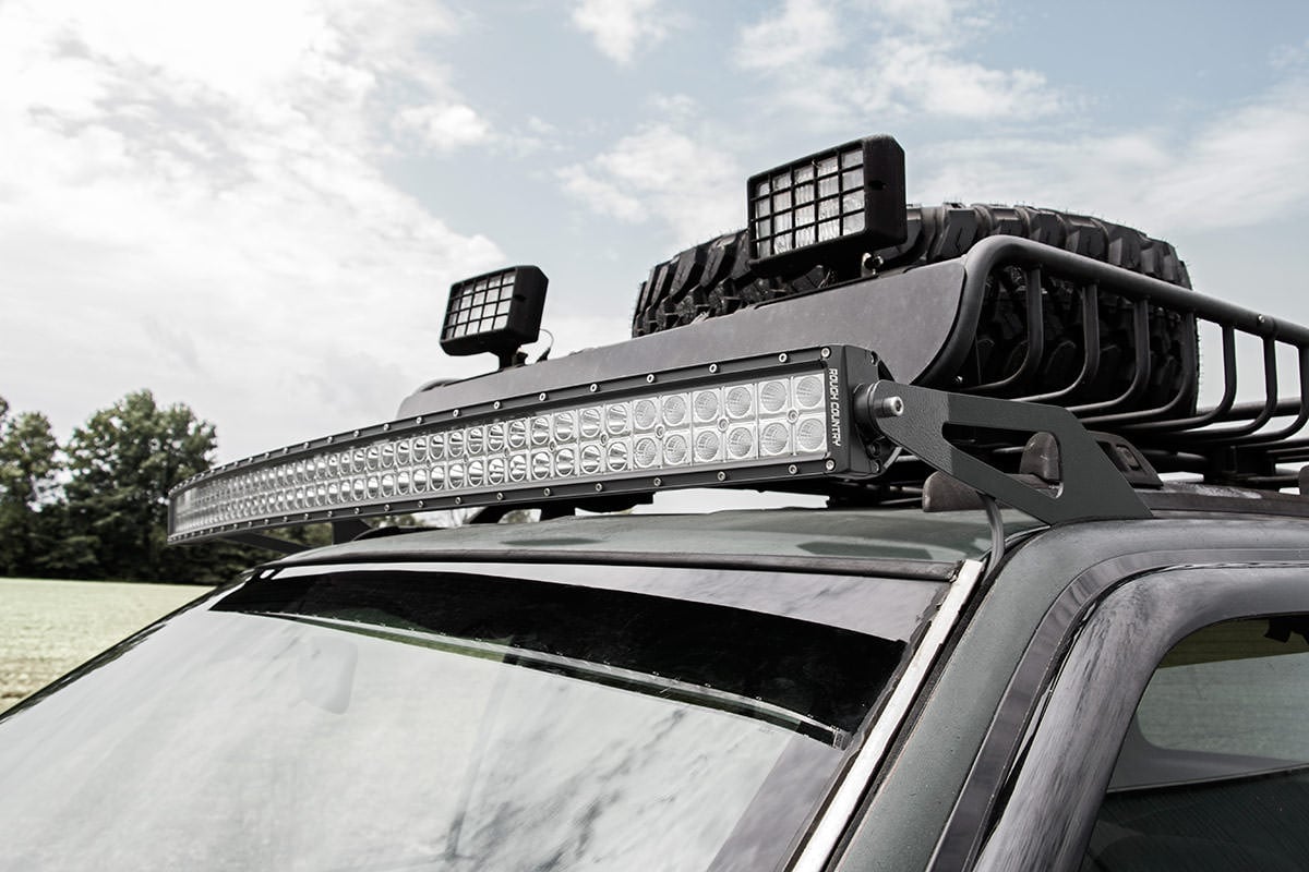 LED Light Mount | Upper Windshield | 50&quot; Curved | Jeep Grand Cherokee ZJ (93-98)