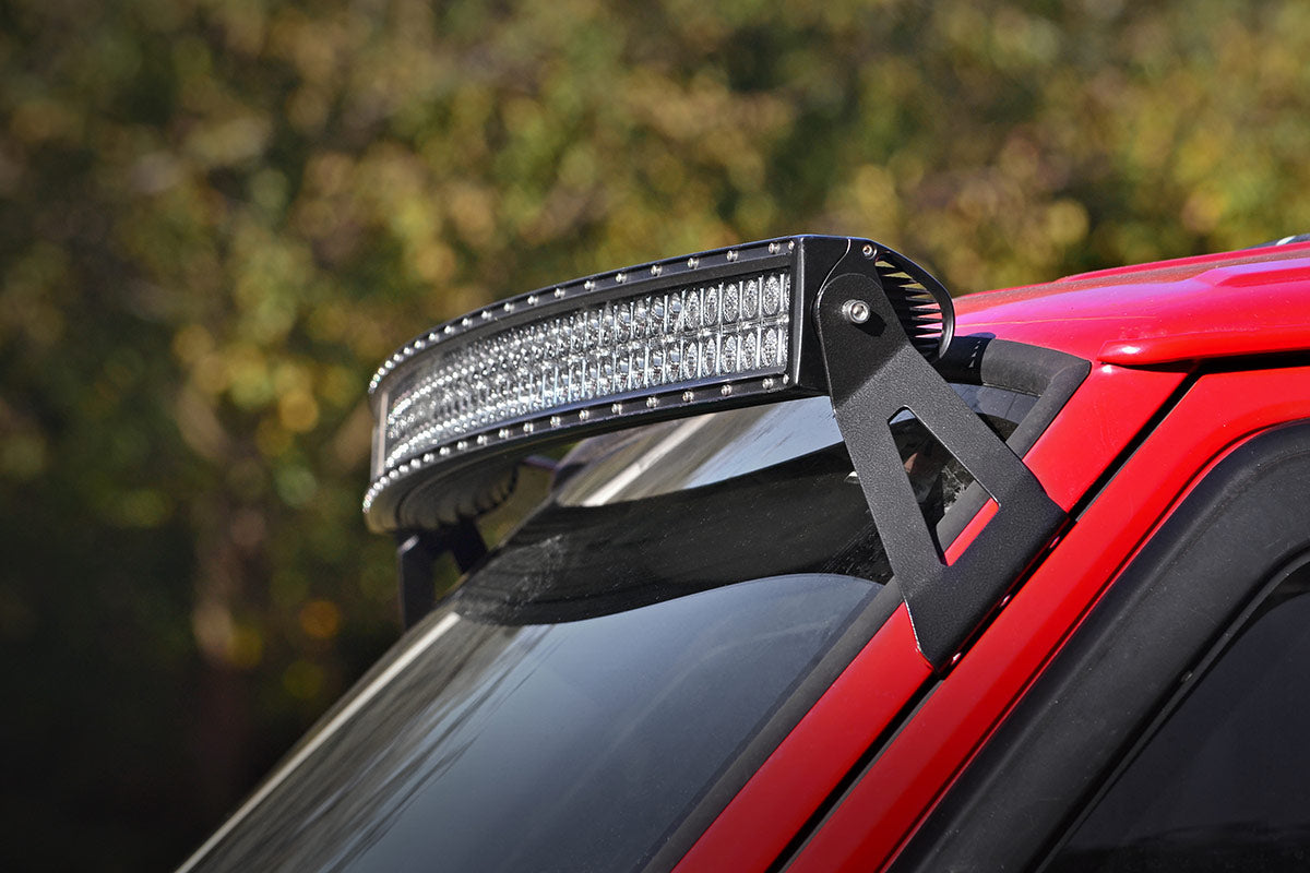 LED Light Kit | Windshield Mount | 50&quot; BLK Single Row | Jeep Cherokee XJ (84-01)