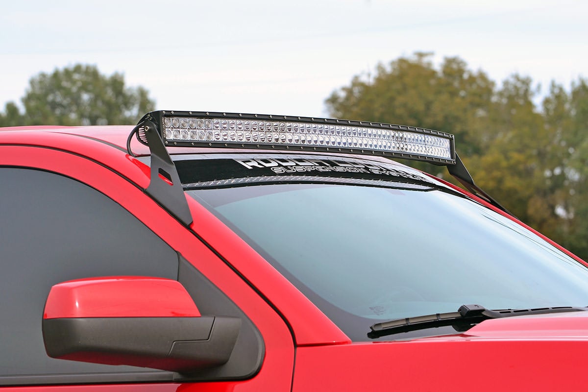 LED Light Mount | Upper Windshield | 54&quot; Curved | Chevy/GMC 1500 (14-18 &amp; Classic)