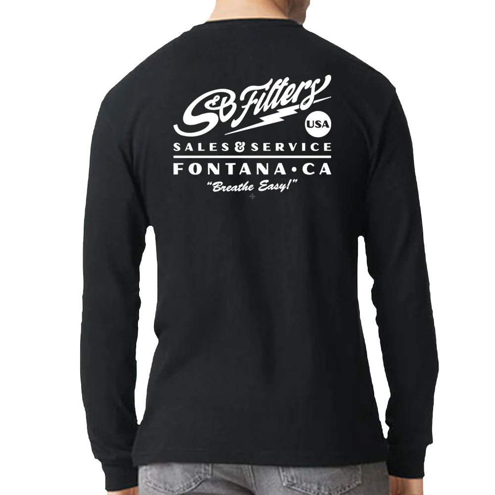 S&amp;B Long Sleeve SALES &amp; SERVICE Shirt - Pitch Black - AM0661-00-S