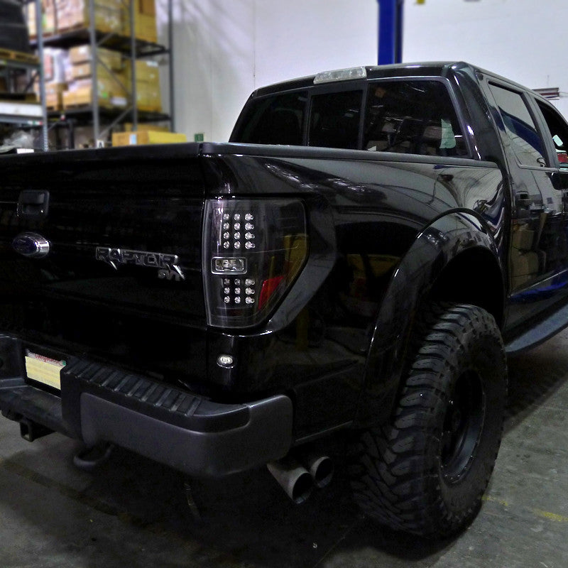 Spec-D Tuning - 2009-2014 Ford F-150 LED Tail Lights (Matte Black Housing/Clear Lens) - LT-F15009JMLED-TM