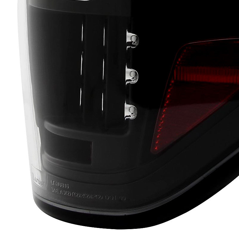 Spec-D Tuning - 2009-2014 Ford F-150 LED Tail Lights (Matte Black Housing/Clear Lens) - LT-F15009JMLED-TM