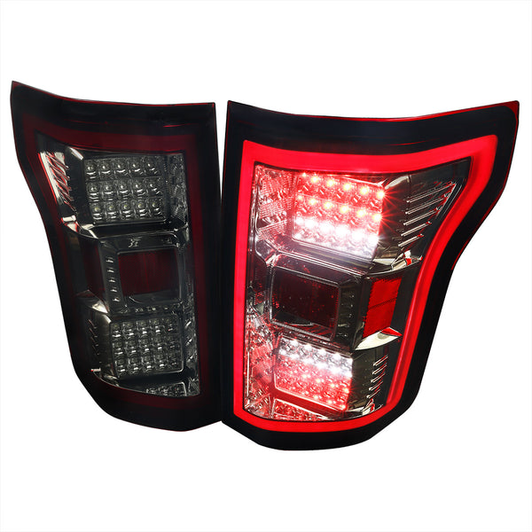 Spec-D Tuning - 2015-2017 Ford F-150 Smoked LED Tail Lights - LT-F15015RGLED-TM